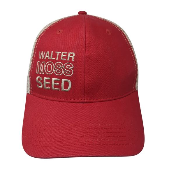 Walter Moss Seed Trucker Hat Red One Size Adjustable Mesh Back George Andrie - Picture 1 of 8